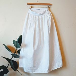 Relish White Cotton Midi Skirt